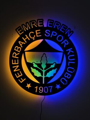 Fenerbahçe Tablo, Duvar Dekor Ahşap, Neon Işık, Led